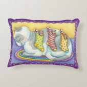 かわいいクリスマス猫とネズミのストッキング アクセントクッション (裏面)