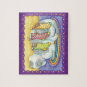 かわいいクリスマス猫とネズミのストッキング ジグソーパズル (縦)