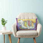 かわいいクリスマス猫とネズミのストッキング ランバークッション (椅子)