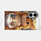 かわいいクリスマス猫のスノーグローブiPhoneケース Case-Mate iPhoneケース (裏面 (横))