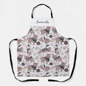 かわいいクリスマス猫のパターン名 エプロン (正面)