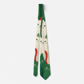 かわいいクリスマス猫のパターン - 祝祭のホリデーキャット ネクタイ (裏面)