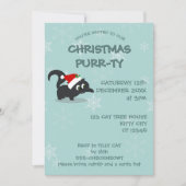 かわいいクリスマス猫のホリデーパーティー招待状 招待状 (正面)