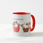 かわいいクリスマス猫のマグカップ マグカップ (正面右)