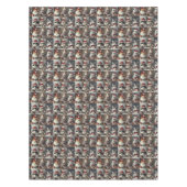 かわいいクリスマス猫の冬の動物の素朴な テーブルクロス (正面)