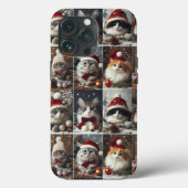 かわいいクリスマス猫の冬の動物の素朴 Case-Mate iPhoneケース (裏面)