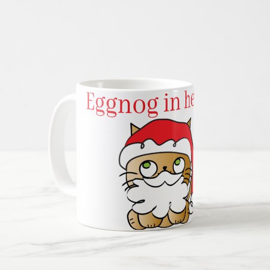 かわいいクリスマス猫の卵 コーヒーマグカップ (正面左)