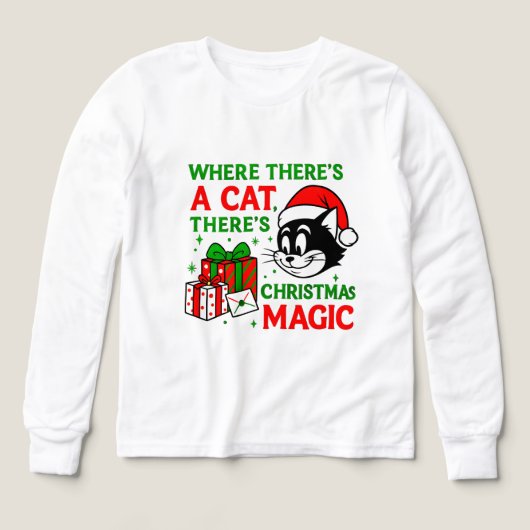 かわいいクリスマス猫の子供用ホリデーグッズ 猫好きさんに (デザイン正面)