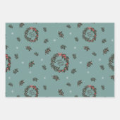 かわいいクリスマス猫の柄 ラッピングペーパーシート (正面2)