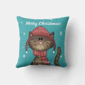 かわいいクリスマス猫アニメ クッション (裏面)