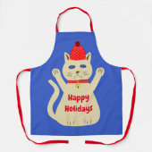 かわいいクリスマス猫カスタム エプロン (正面)
