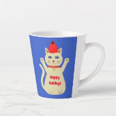 かわいいクリスマス猫カスタム カフェラテマグ (右)