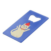 かわいいクリスマス猫カスタム クレジットカード栓抜き (正面アングル)