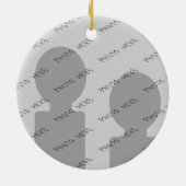 かわいいクリスマス猫カスタム、モノグラムとバックフォト セラミックオーナメント (裏面)