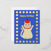 かわいいクリスマス猫カスタム 箔シーズンポストカード (正面/裏面)