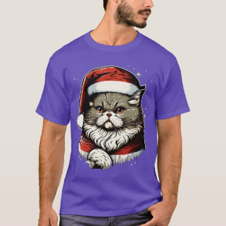 かわいいクリスマス猫ギフト 面白い猫クリスマス3 Tシャツ