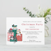 かわいいクリスマス猫クリスマスパーティー 招待状 (スタンド正面)