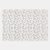 かわいいクリスマス猫パステル ラッピングペーパーシート (正面3)