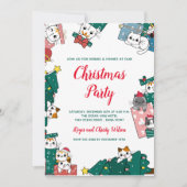 かわいいクリスマス猫パーティー 招待状 (正面)