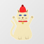 かわいいクリスマス猫 ウィンドウサイン (シート)