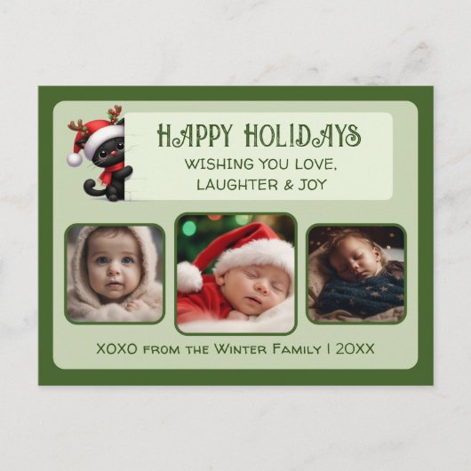 かわいいクリスマス猫 – カスタマイズ可能な写真はがき ポストカード (正面)