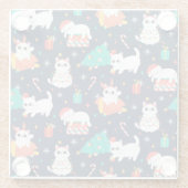 かわいいクリスマス猫 ガラスコースター (裏面)