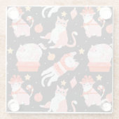 かわいいクリスマス猫 ガラスコースター (裏面)