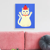 かわいいクリスマス猫 キャンバスプリント (インサイチュ (リビング))