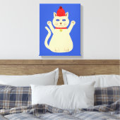 かわいいクリスマス猫 キャンバスプリント (インサイチュ (寝室))