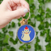 かわいいクリスマス猫 キーホルダー (手)