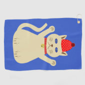 かわいいクリスマス猫 ゴルフタオル (横)