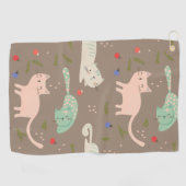 かわいいクリスマス猫 ゴルフタオル (横)