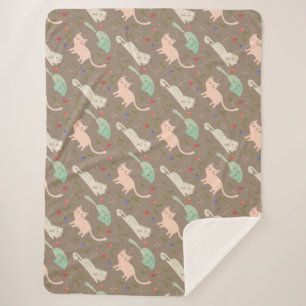 かわいいクリスマス猫 シェルパブランケット