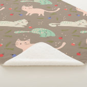 かわいいクリスマス猫 シェルパブランケット (3/4)