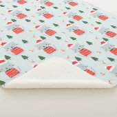 かわいいクリスマス猫 シェルパブランケット (3/4)