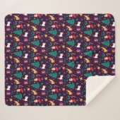 かわいいクリスマス猫 シェルパブランケット (正面(横))