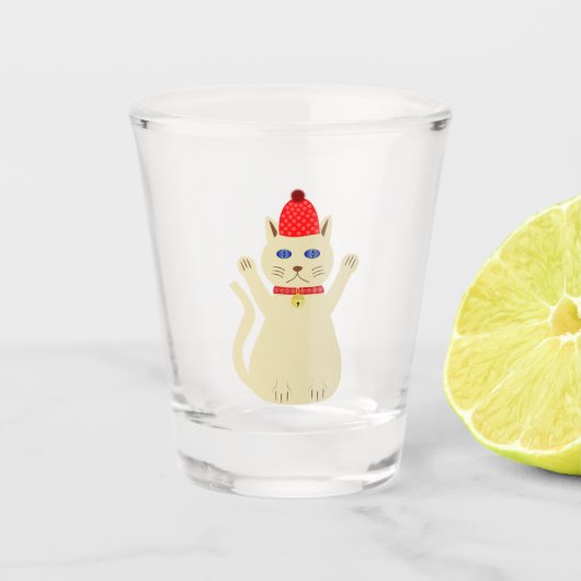 かわいいクリスマス猫 ショットグラス (正面)
