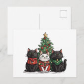 かわいいクリスマス猫 シーズンポストカード (正面/裏面)