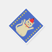 かわいいクリスマス猫 スタンダードカクテルナプキン (角)