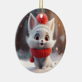 かわいいクリスマス猫 セラミックオーナメント (右)