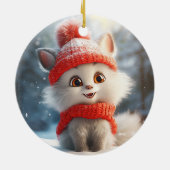 かわいいクリスマス猫 セラミックオーナメント (裏面)