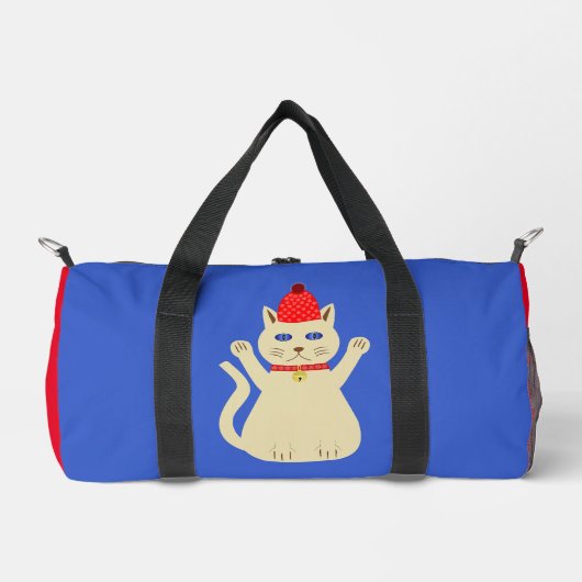 かわいいクリスマス猫 ダッフルバッグ (正面)