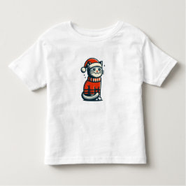 かわいいクリスマス猫 トドラーTシャツ