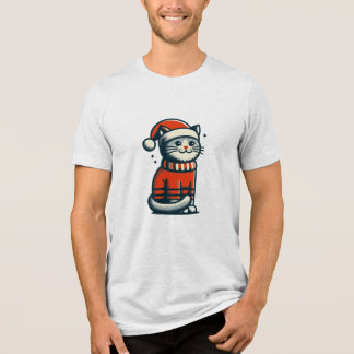 かわいいクリスマス猫 トライブレンドＴシャツ