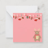 かわいいクリスマス猫 ノートカード (裏面)