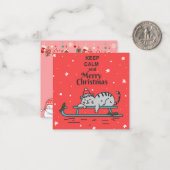 かわいいクリスマス猫 ノートカード (正面/裏面インサイチュ)