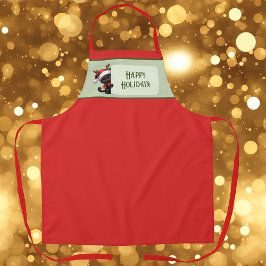 かわいいクリスマス猫 – ハッピーホリデーズエプロン エプロン