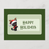 かわいいクリスマス猫 – ハッピーホリデーズハガキ ポストカード (正面)