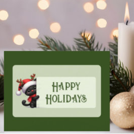 かわいいクリスマス猫 – ハッピーホリデーズハガキ ポストカード