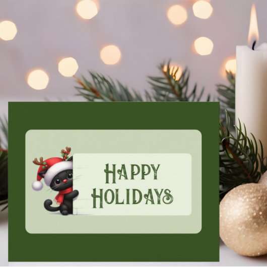 かわいいクリスマス猫 – ハッピーホリデーズハガキ ポストカード
